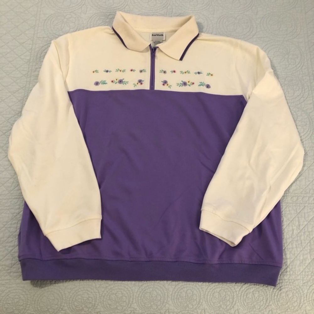 Vintage BonWorth lavender 1/4 zip top. Size XL.